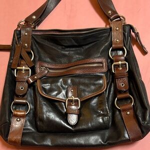 Tano Brown Leather Shoulder Bag